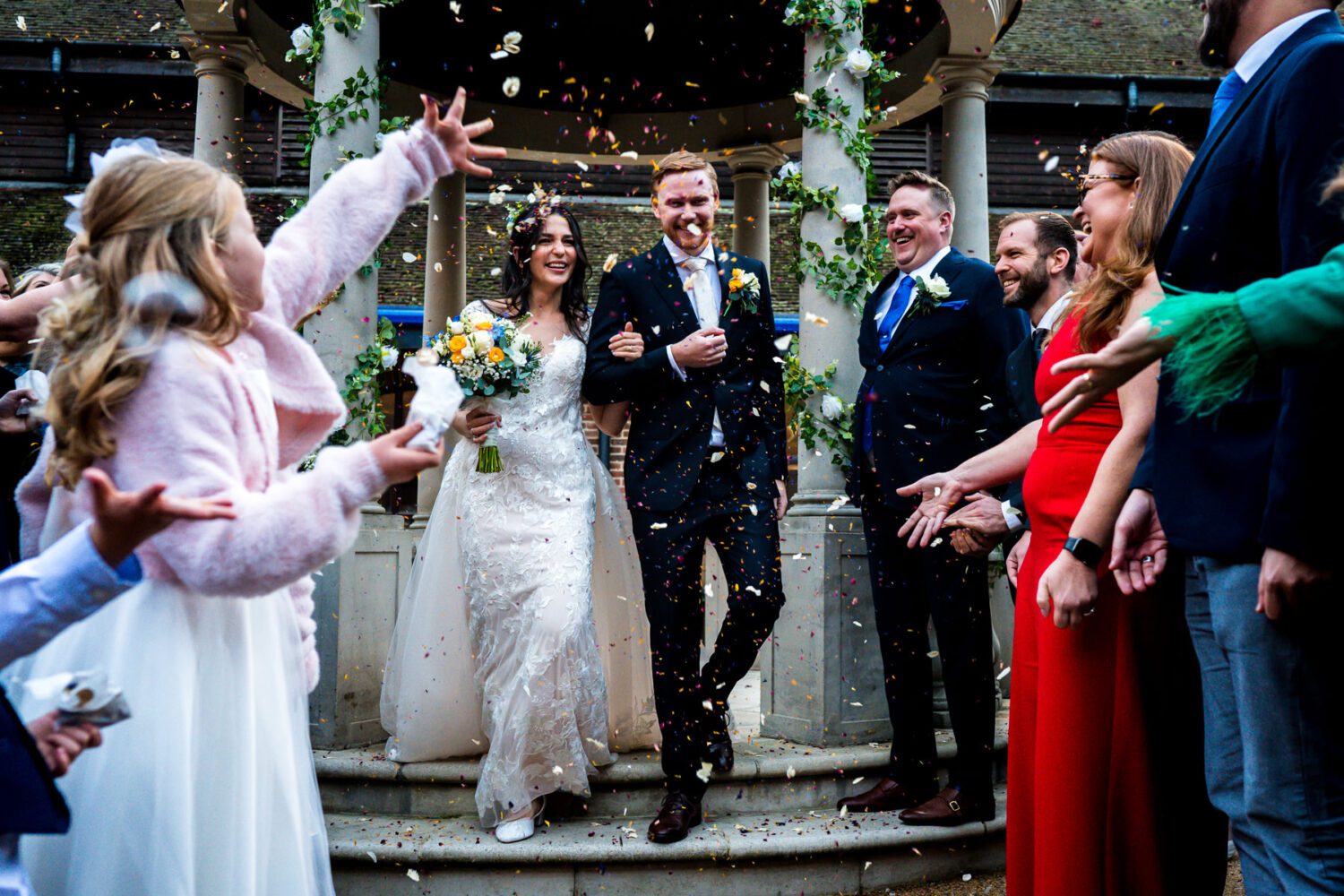 Confetti shot trouwen in Engeland